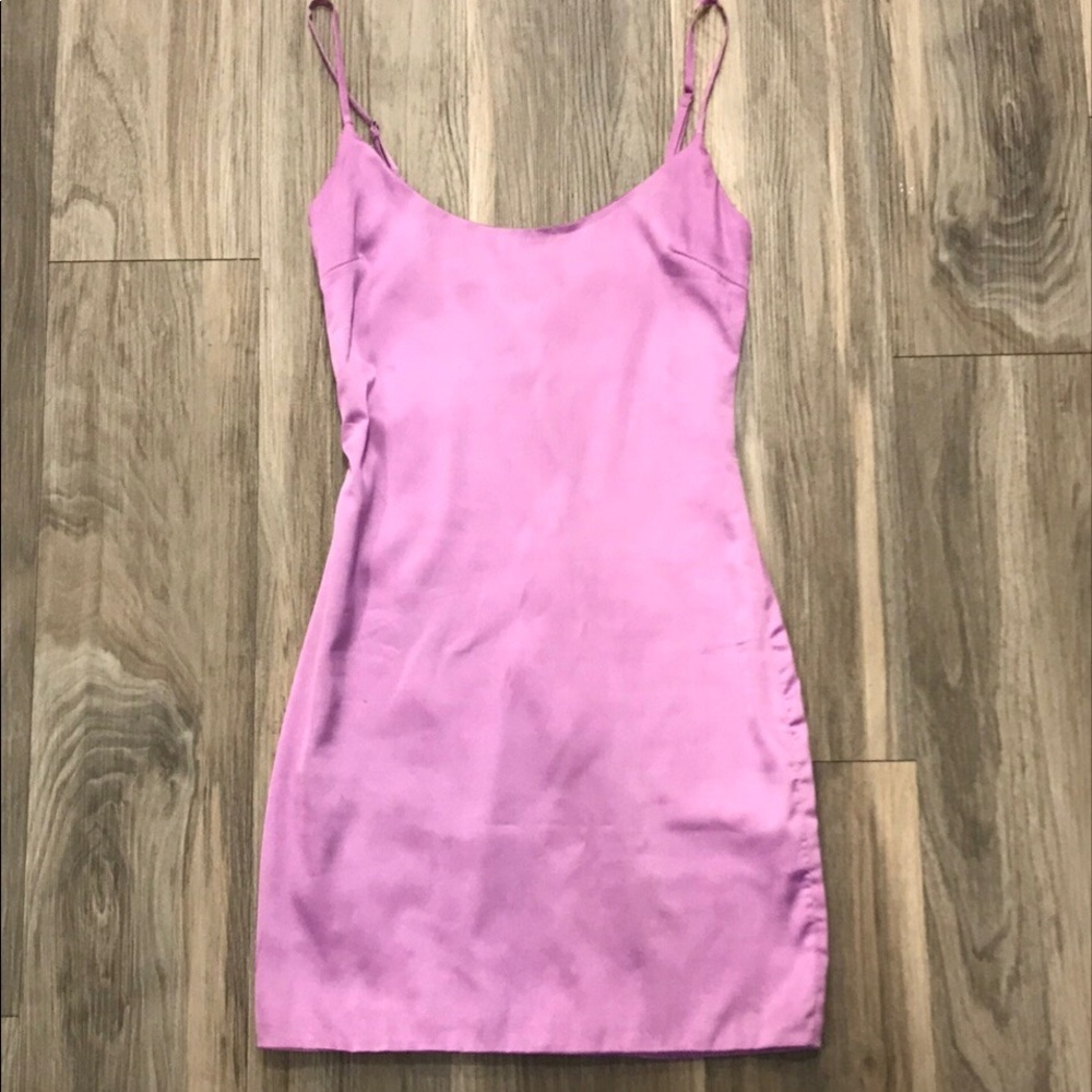 Oh Polly mini satin lilac dress